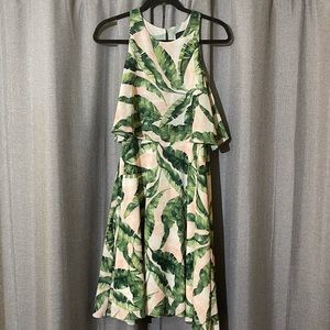 Alex Marie pink dress with green leaves